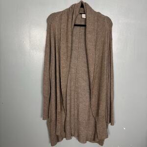 LAMBERTO LASANI Women’s Oversized Full Cardigan Style Sweater Wrap Medium Brown